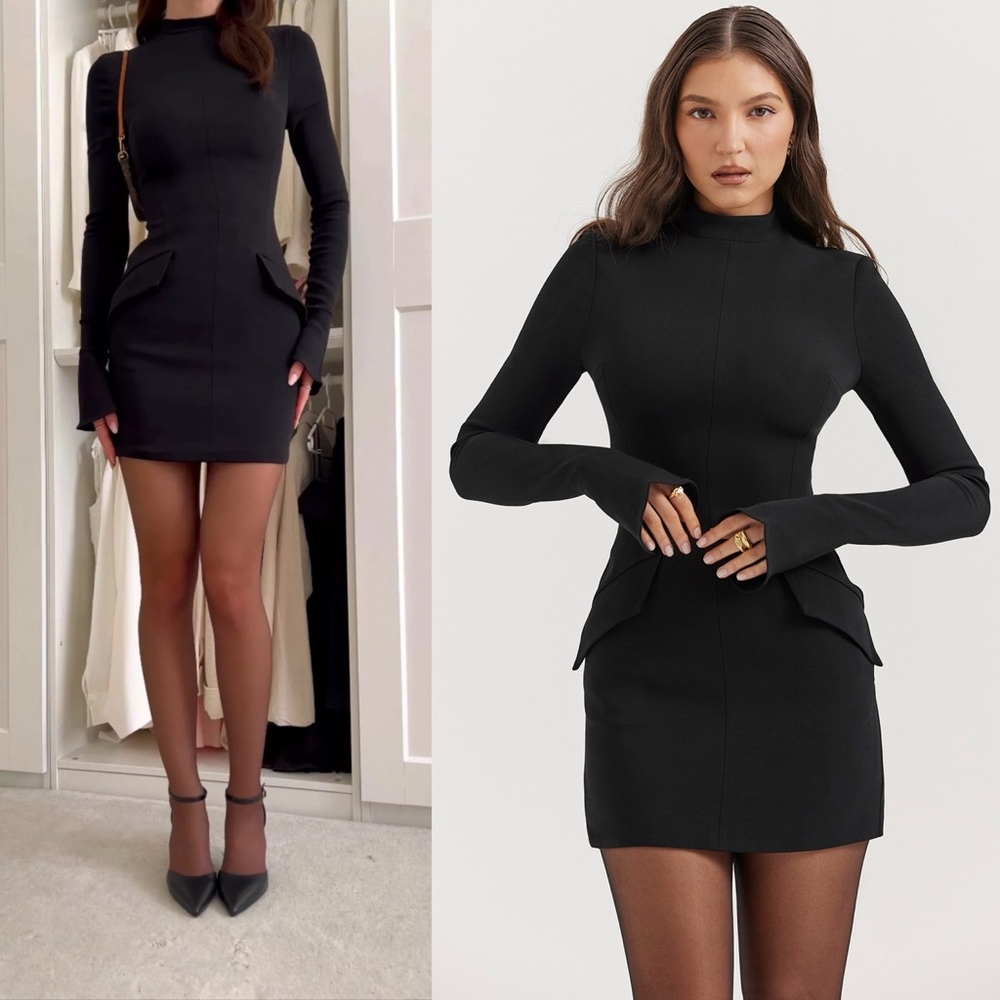 HOUSE OF CB size XL Taller longer 'Mahalia' Black Mini Dress NWOT